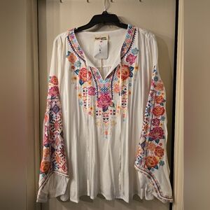 Savanna Jane Floral Embroidered Women's Top